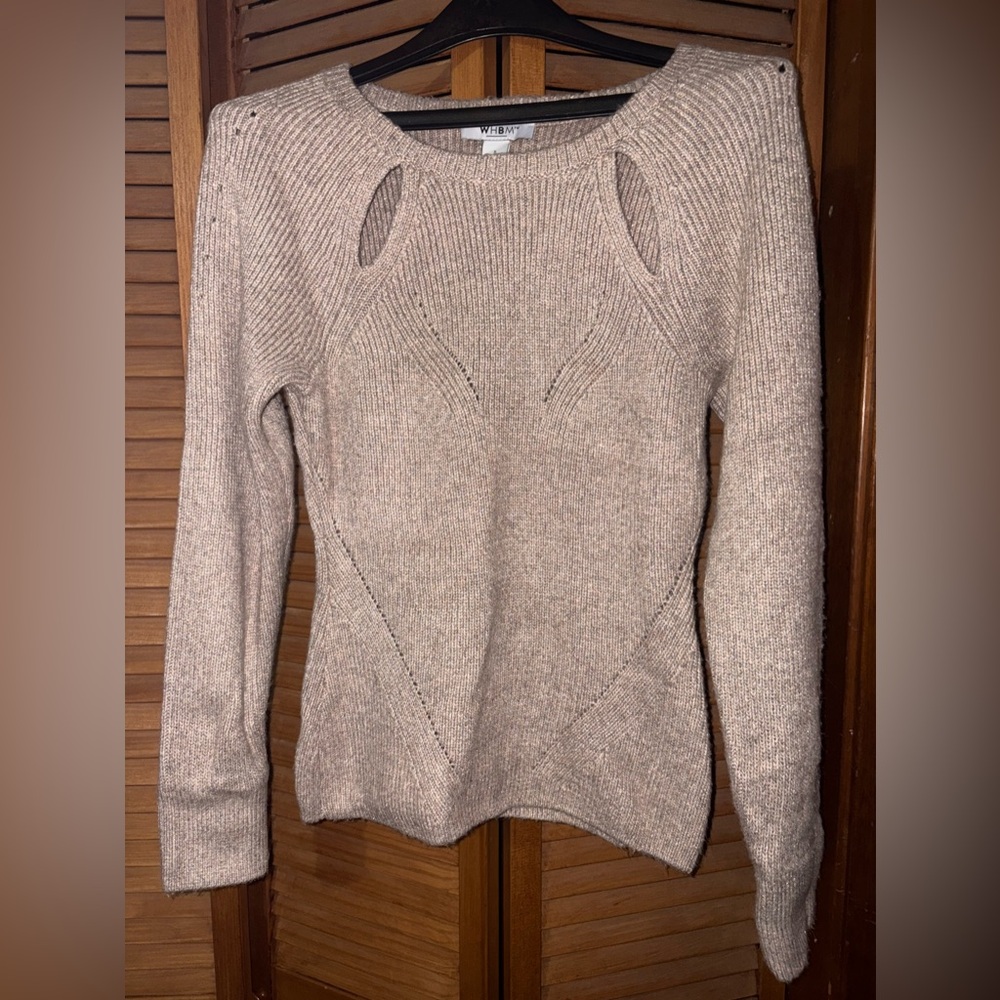 WHBM rose gold shimmer sweater.